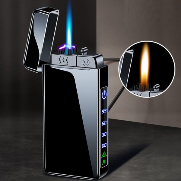 590215347 TripleFlame – Encendedor Metálico Recargable de Triple Llama y Diseño Antiviento