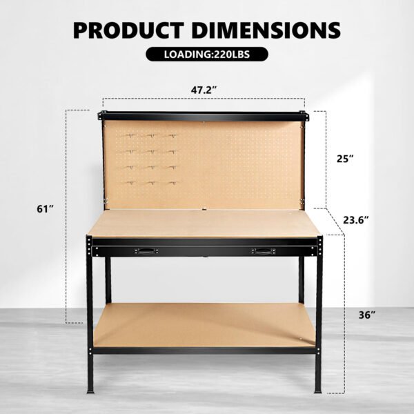 590215494 ToolStation 63 – Banco de Trabajo Profesional con Cajones y Panel Organizador