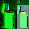 590215346 TripleFlame – Encendedor Metálico Recargable de Triple Llama y Diseño Antiviento