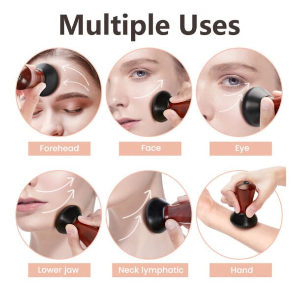 V-Contour Gua Sha – Masajeador Facial Térmico de Piedra Bian
