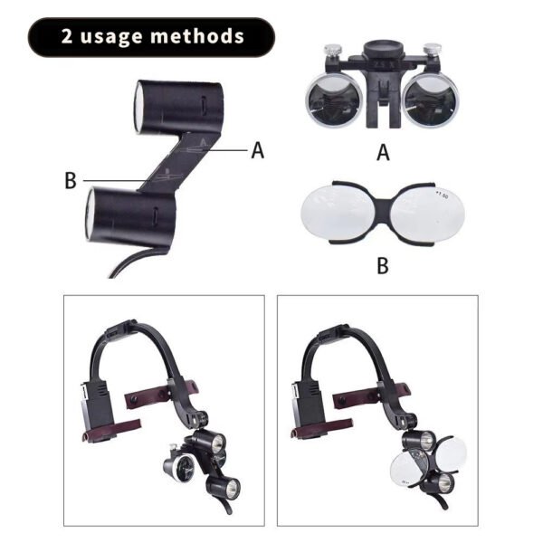 590215261 ShadowLite – Lámpara Dental Ultraliviana con Lupa y Doble Batería