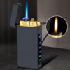 590215351 TripleFlame – Encendedor Metálico Recargable de Triple Llama y Diseño Antiviento