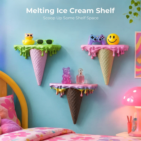 Estantería de helado derretido