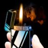 590215340 TripleFlame – Encendedor Metálico Recargable de Triple Llama y Diseño Antiviento