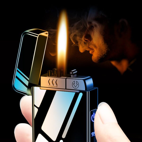 590215340 TripleFlame – Encendedor Metálico Recargable de Triple Llama y Diseño Antiviento