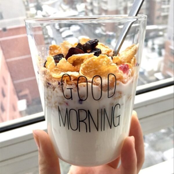 589465659 Morning Glow – Taza de Vidrio 400 ml para Café, Té y Yogur