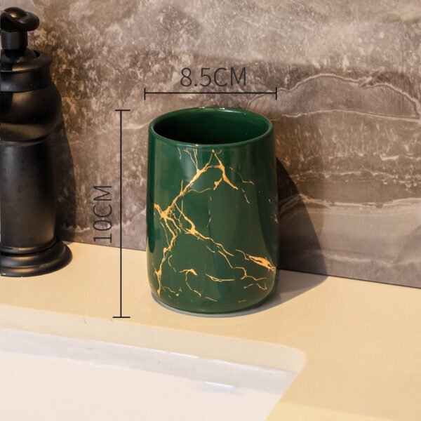 590214830 Luxe Duo – Set de Vasos de Cerámica para Baño en Pareja