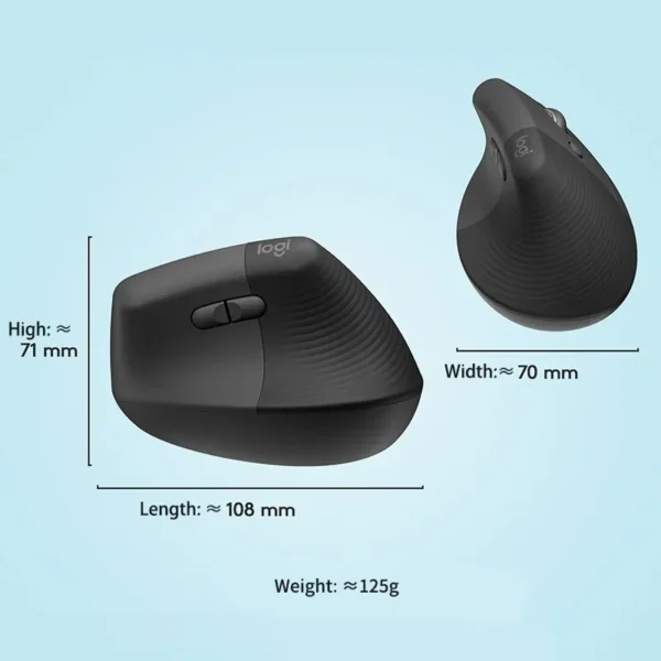 LiftEase – Mouse Ergonómico Inalámbrico Bluetooth para Oficina