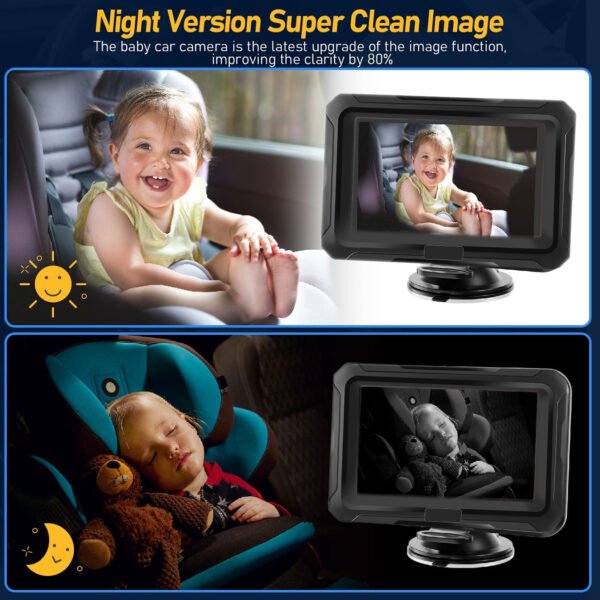 589466633 BabyView HD – Monitor para Bebé en Auto con Pantalla 4,3” y Cámara 1080P