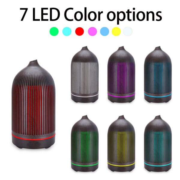 ColorMist Wood – Difusor Ultrasónico USB con Luz Ambiental y Acabado Madera