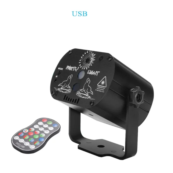 589466736 NeonBeam Mini – Luz Disco RGB con Láser LED para Fiestas