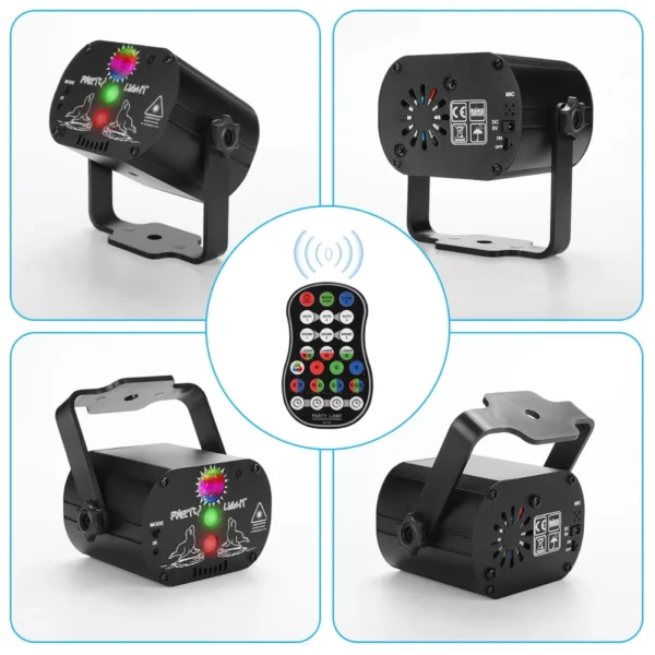 589466731 NeonBeam Mini – Luz Disco RGB con Láser LED para Fiestas